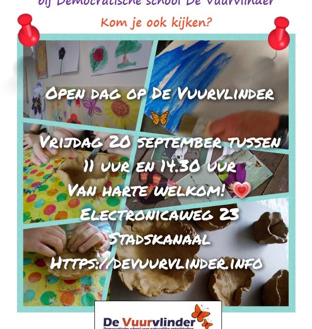 Open dag en schoolgalerie bij Democratische school De Vuurvlinder in Stadskanaal